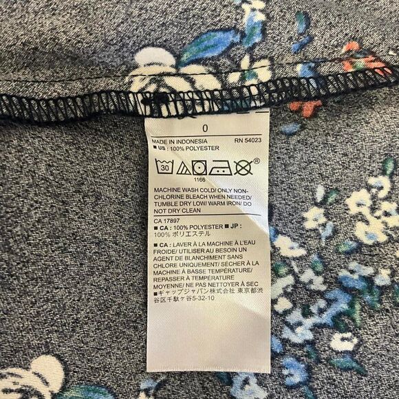 Banana Republic Women's Size 0 Navy Blue Floral Fit and Flare Mini Dress - Picture 12 of 12